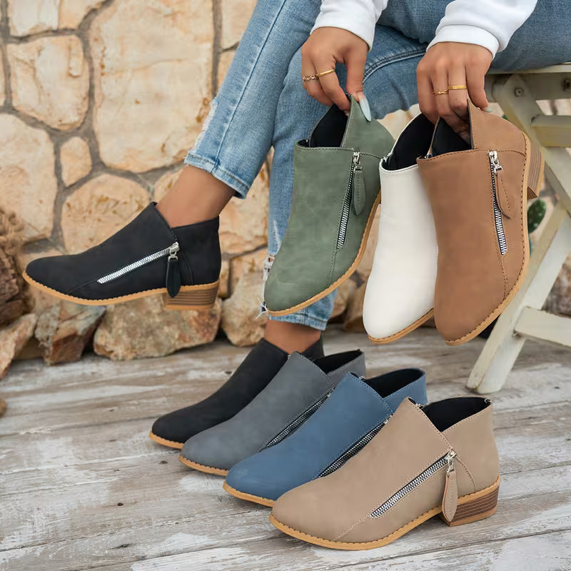 Modern Matte Side-Zip Ankle Boots